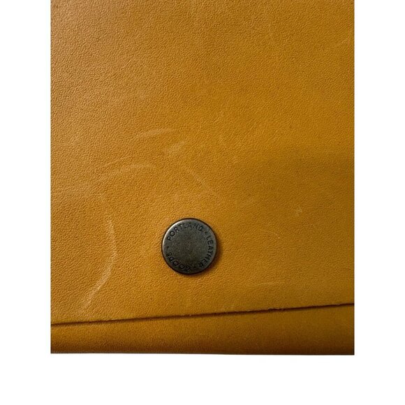 Portland Leather Goods Sunflower Yellow Trifold Rancher Wallet Asymmetrical - Picture 2 of 6